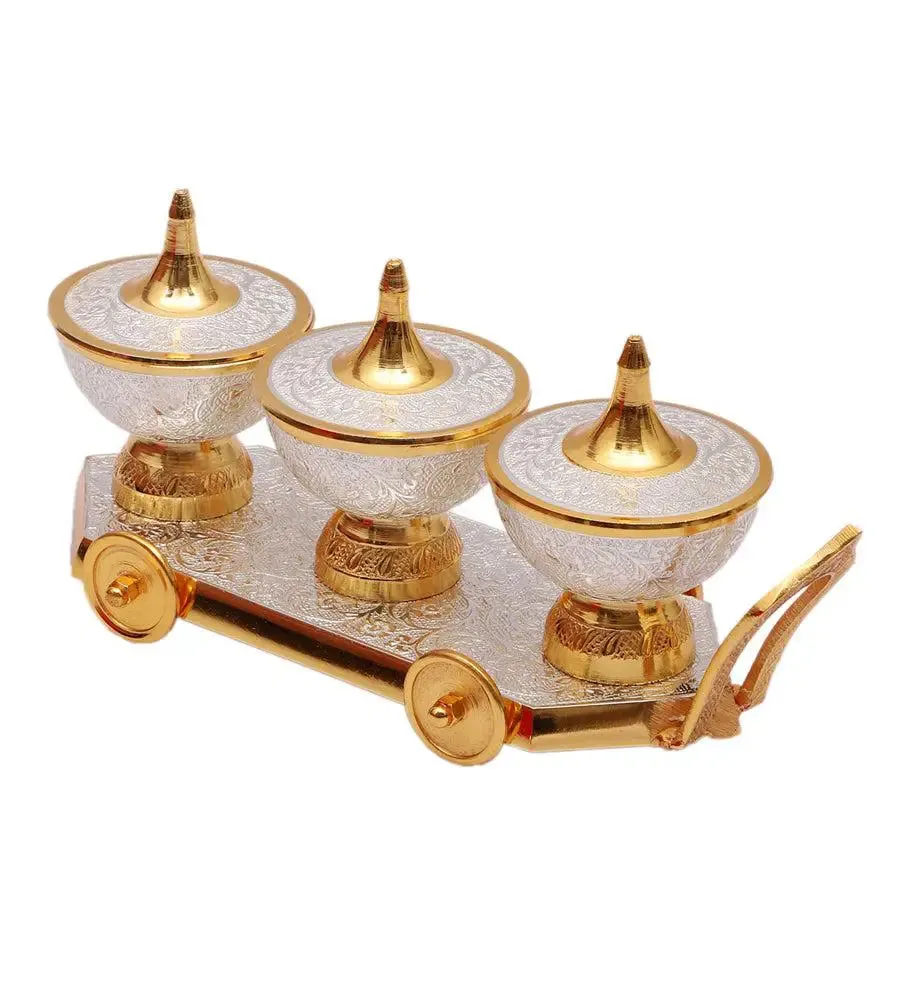 Decorative Trolley Shaped Aluminium Dry Fruit Platter