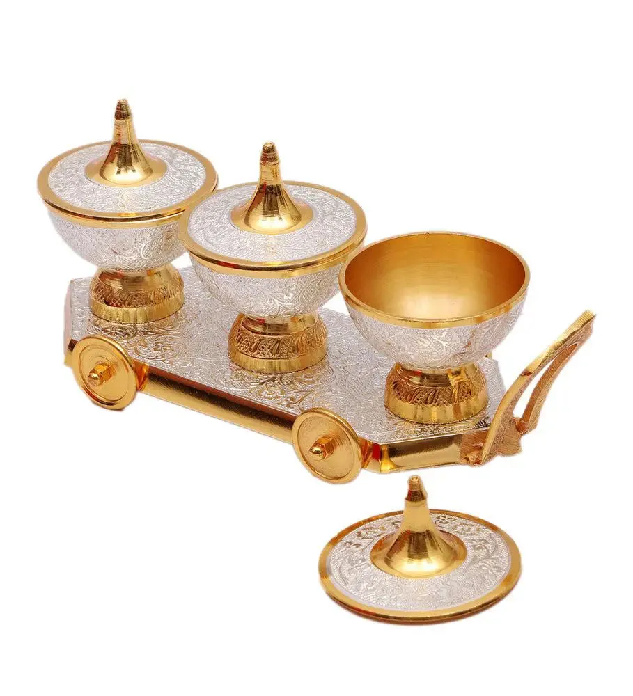 Decorative Trolley Shaped Aluminium Dry Fruit Platter