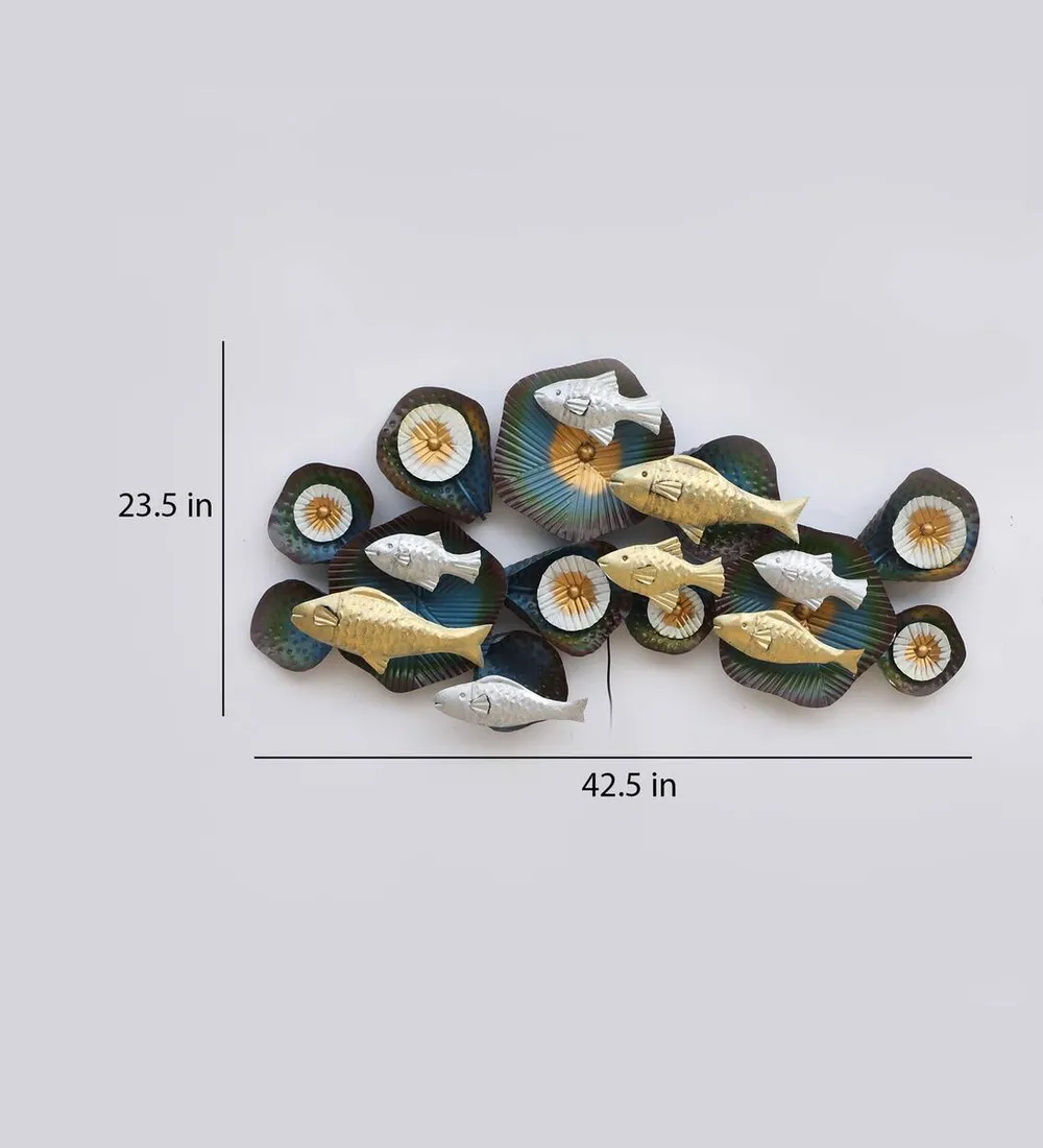 Deep Water Golden Fish LED Metal Wall Decor
