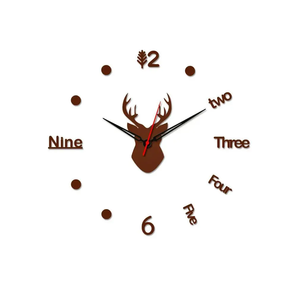 Deer Face Designer Big Size 3D Infinity Wall Clock (Size: 24 inch X 24 inch)