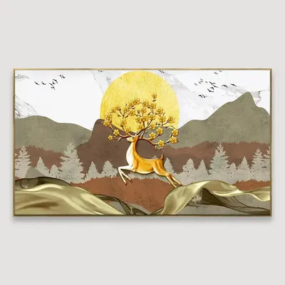 Deer Modern Design Scenery Canvas Printed Painting