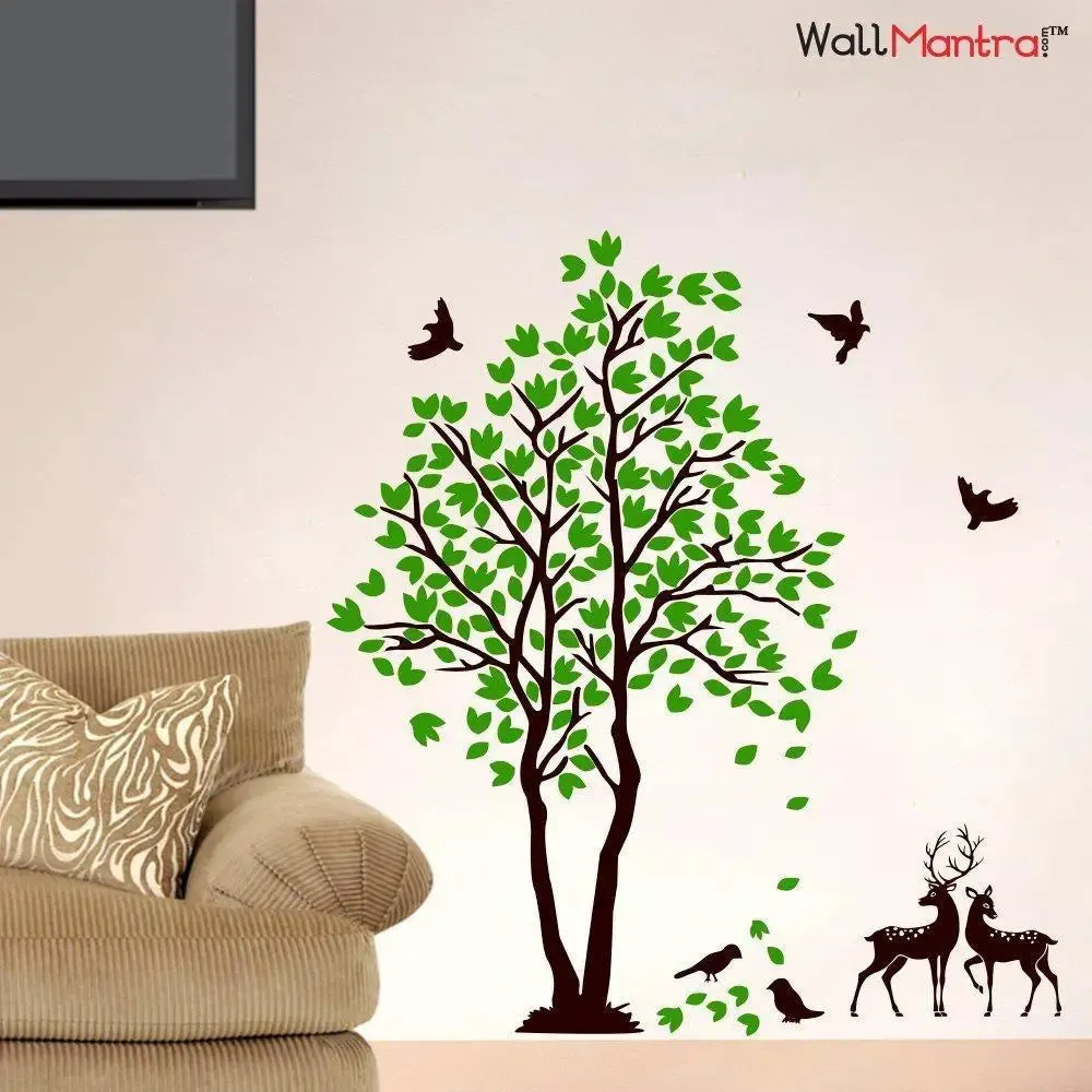 Deer Under Tree Wall Sticker And Wall Decal