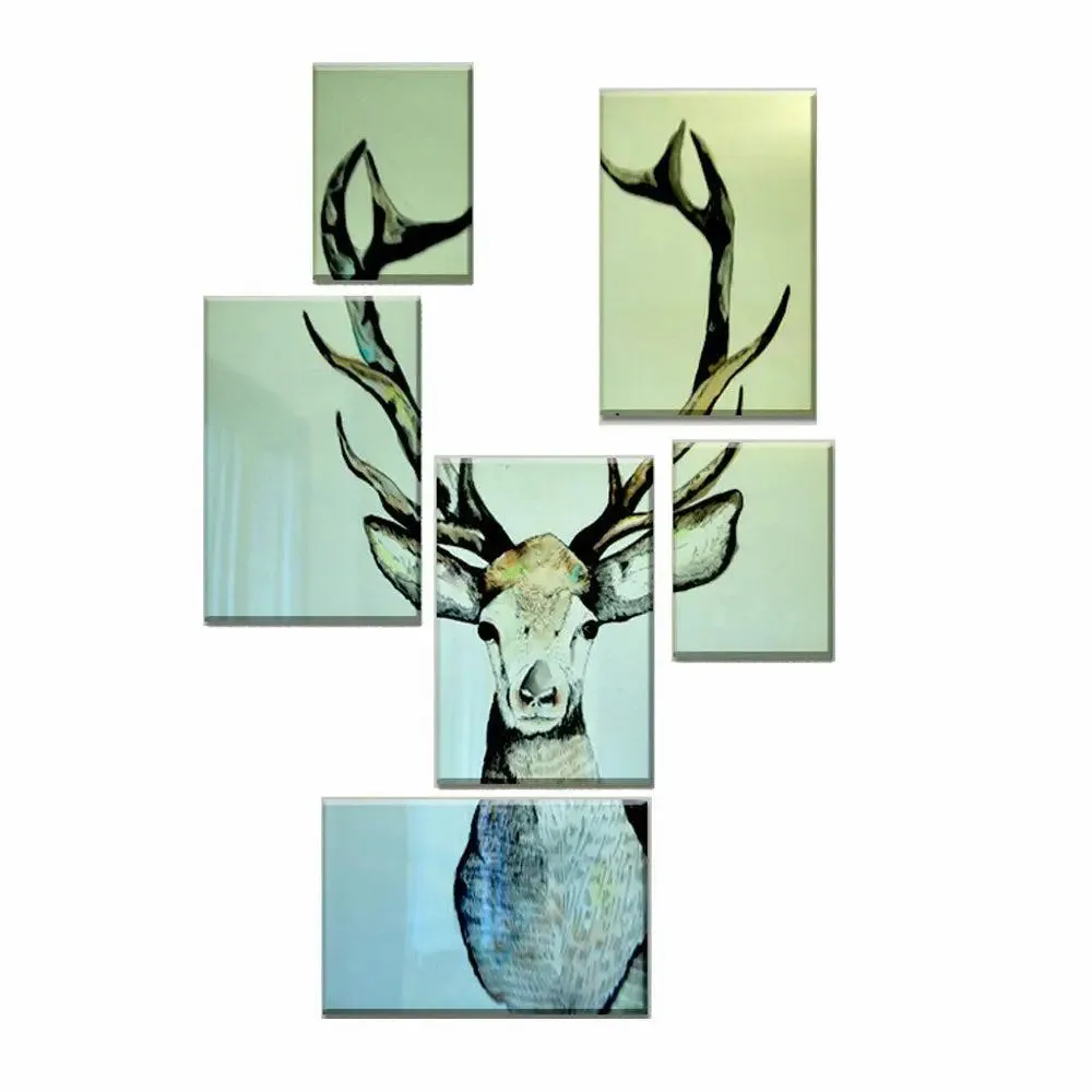 Deer Wildlife Premium Quality Canvas 6 Pieces Wall Painting