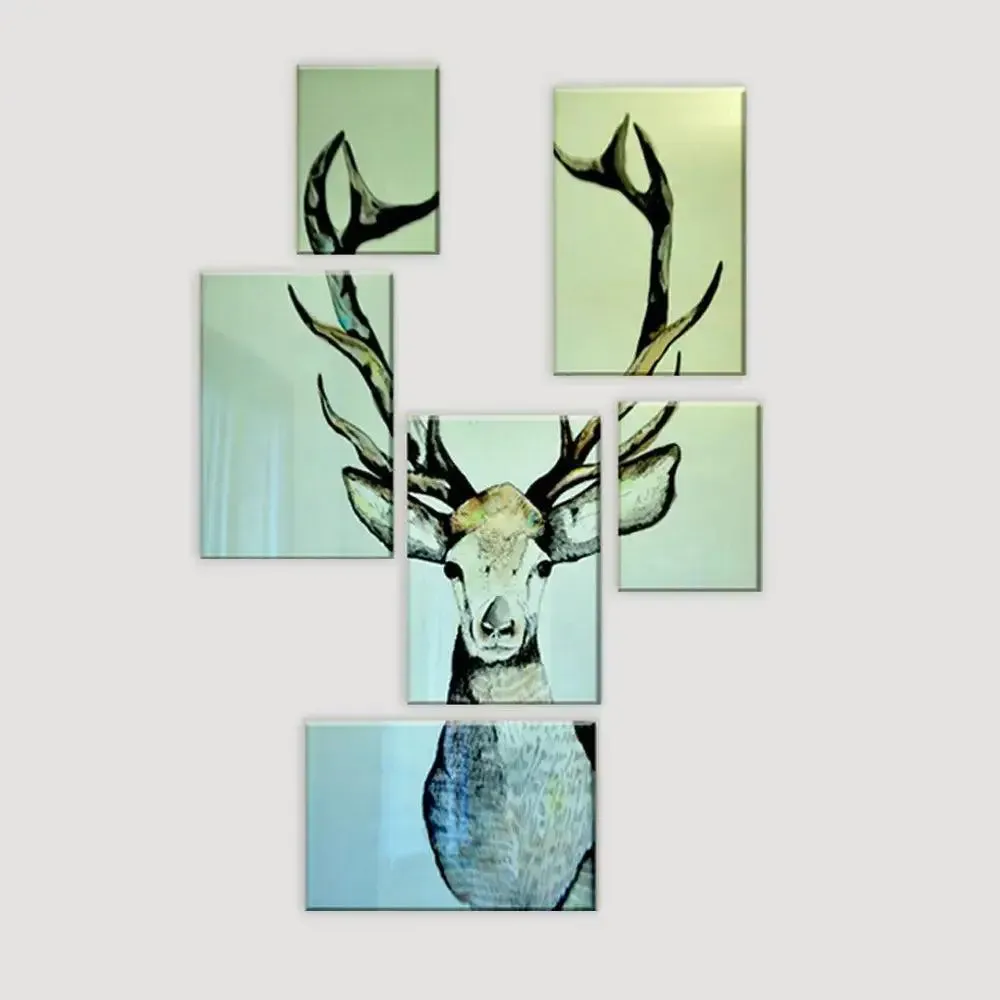 Deer Wildlife Premium Quality Canvas 6 Pieces Wall Painting