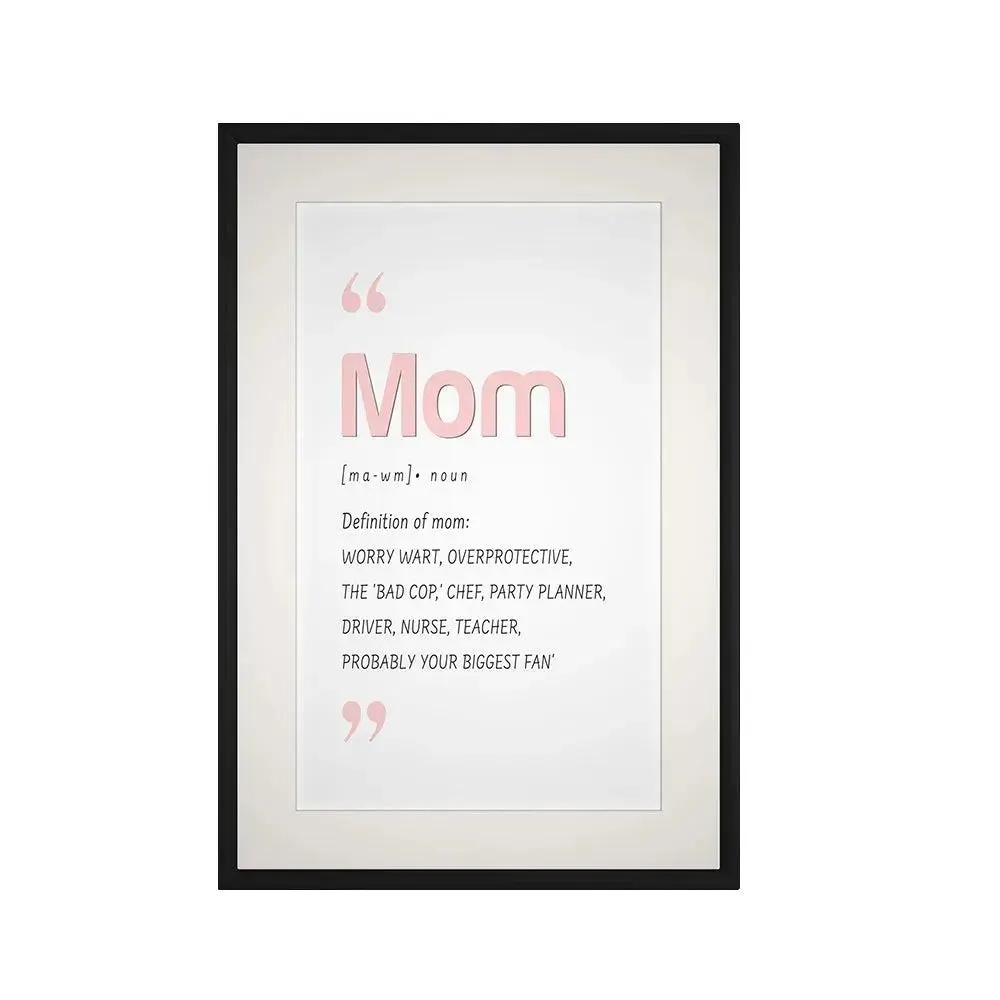 Definition of Mom Framed Wall Art for Mother's Day / Special Gift for Mom