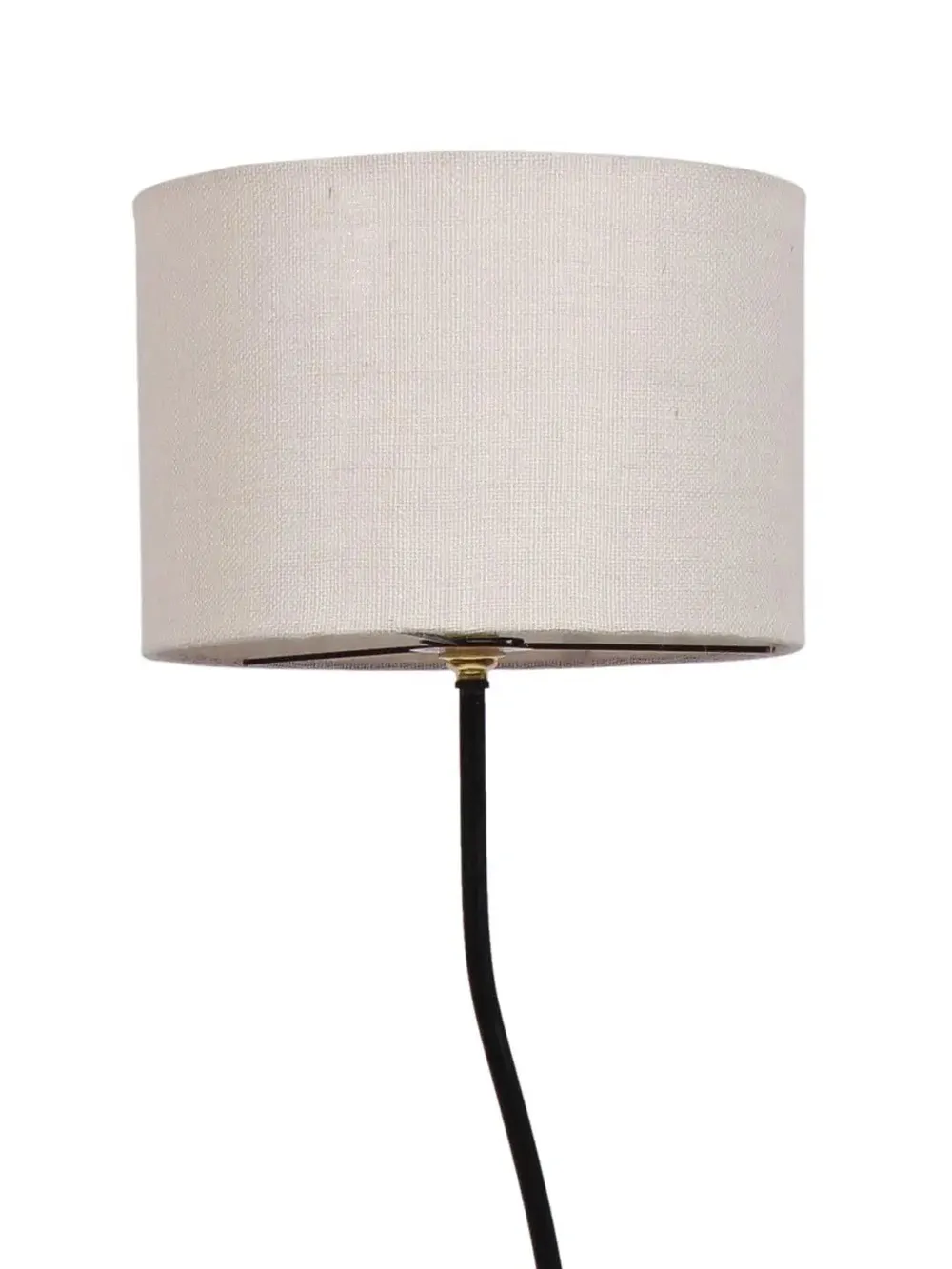 Deigner Wavy Floor Lamp With Drum Shape Jute Shade Beige
