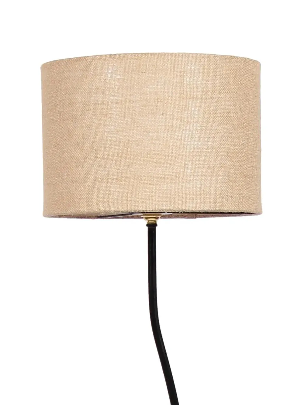 Deigner Wavy Floor Lamp With Drum Shape Jute Shade Beige