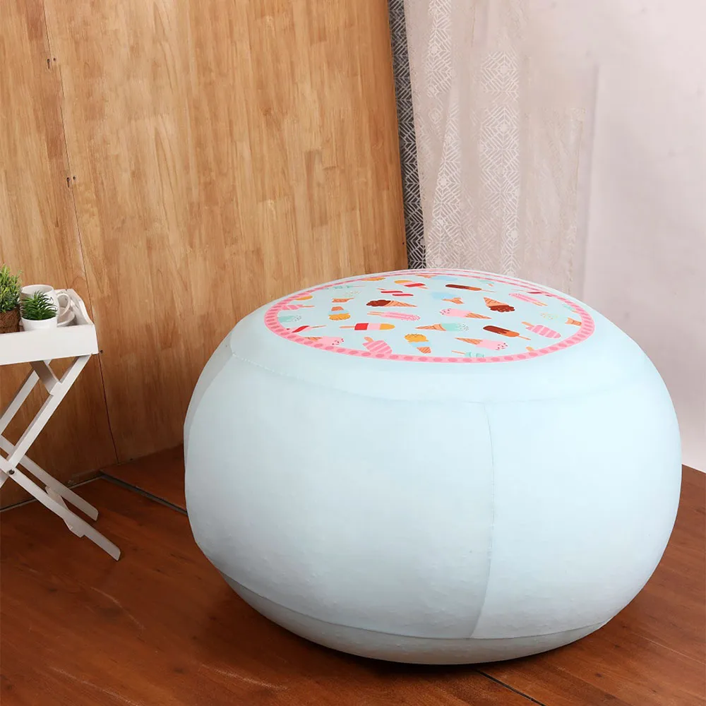 Delicious Ice Cream Patterned Blue Bean Bag (Beans Not Included) XL