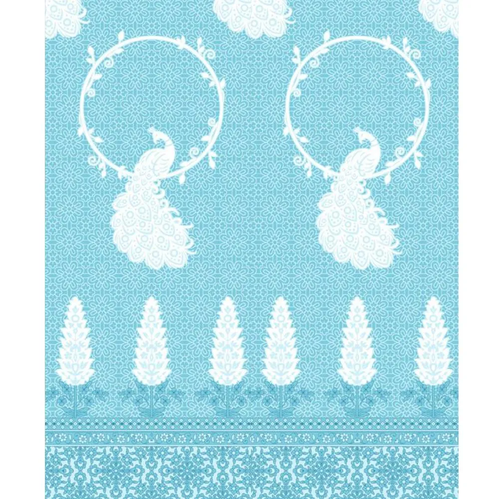 Delightful Peacock Double Bedsheet with Pillow Covers