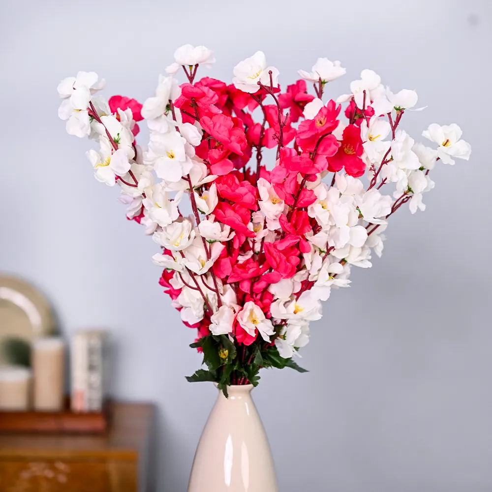 Delightful Pink & White Artificial Orchid Bunch Combo