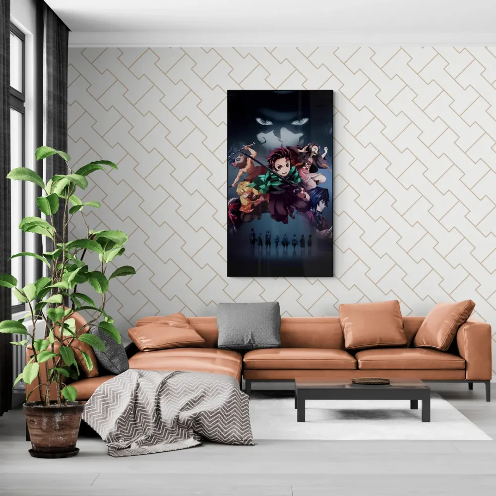 Demon Slayer All Anime Canvas Wall Painting With Frame