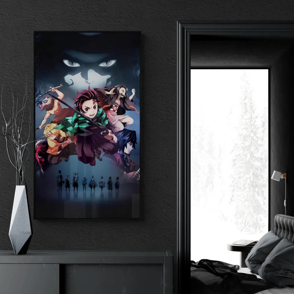 Demon Slayer All Anime Canvas Wall Painting With Frame