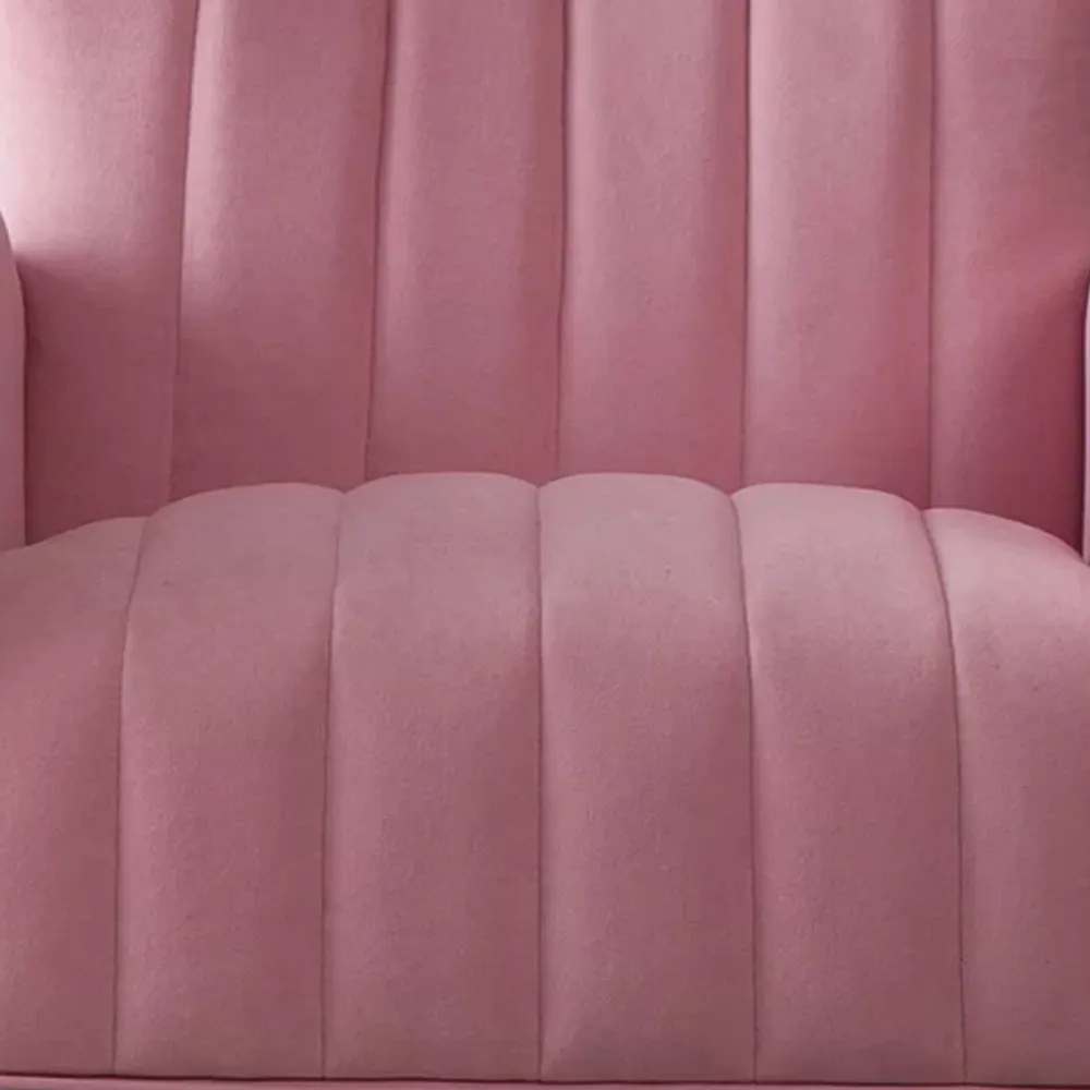 Dense Foam Luxurious Pink Lounge Chair Single Piece
