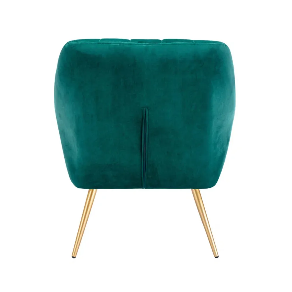 Dense Padded Bright Green Velvet Accent Chair Single chair