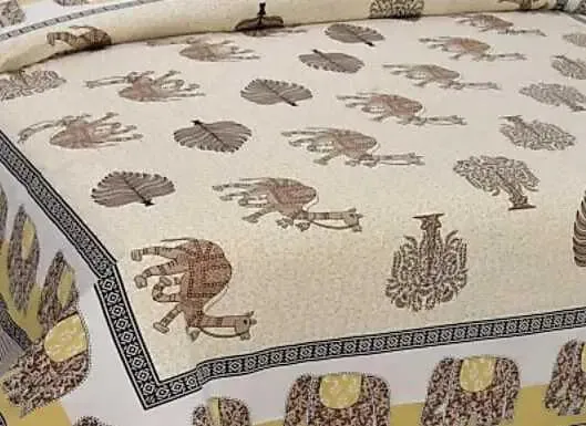 Desert Personified Printed 144 TC Cotton Double Bedsheet with Pillow Covers