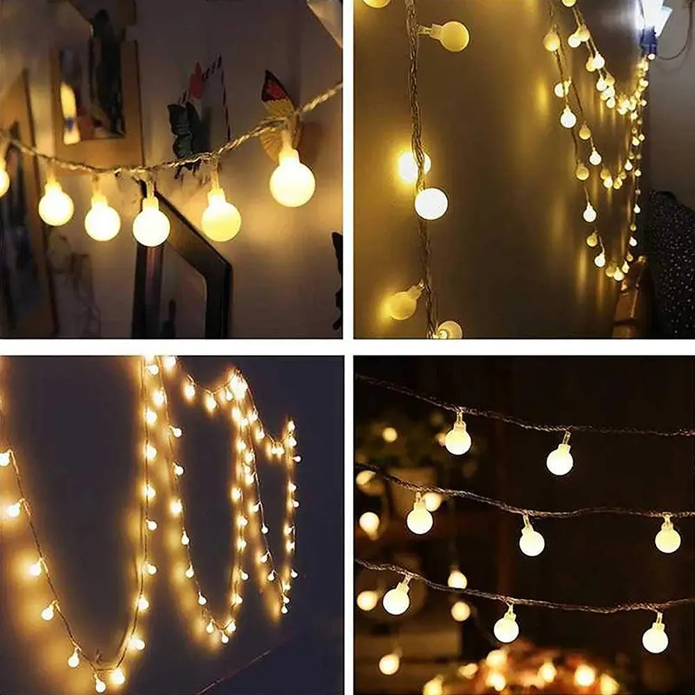 Designer Ball String Festive Fairy LED Lights - 16 Warm White LED