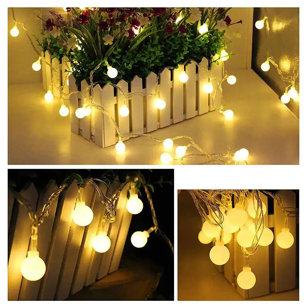 Designer Ball String Festive Fairy LED Lights - 16 Warm White LED