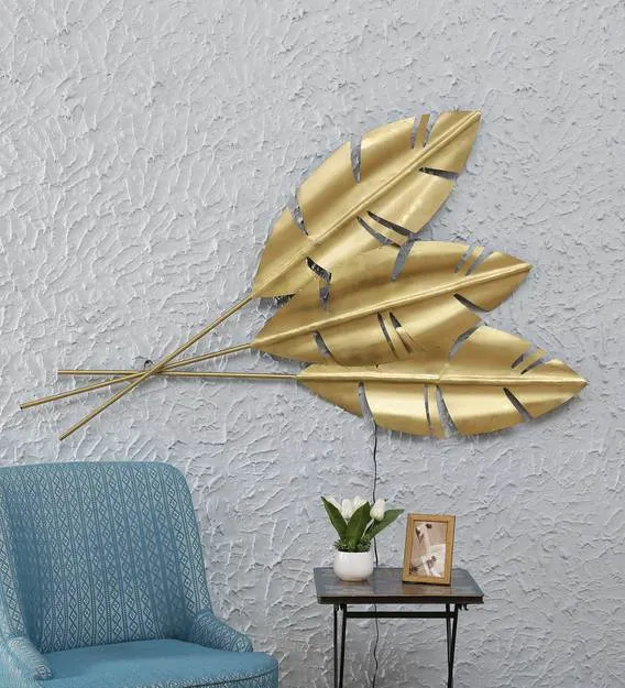Designer Banana Leaf LED Metal Wall Decor