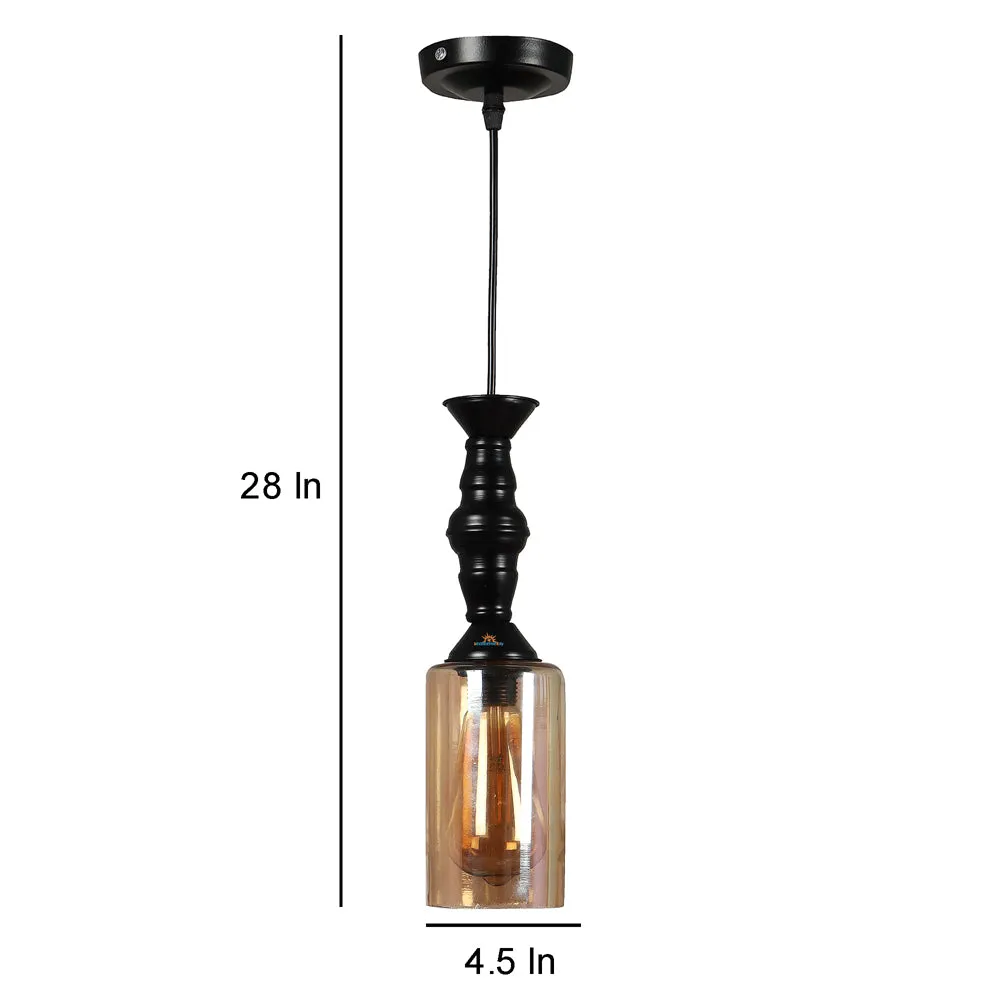 Designer Black Hanging Luster Glass Light (Cylindrical)