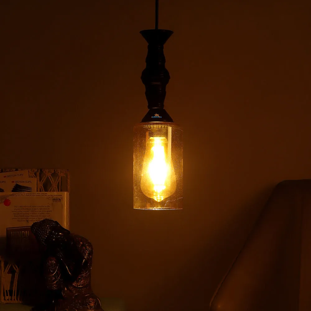 Designer Black Hanging Luster Glass Light (Cylindrical)