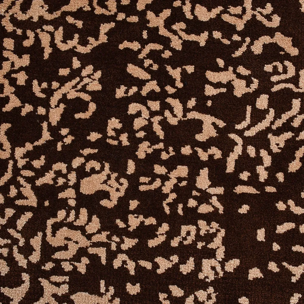 Designer Brown and Beige Abstract Print Polyester Hand Tufted Carpet 2X5