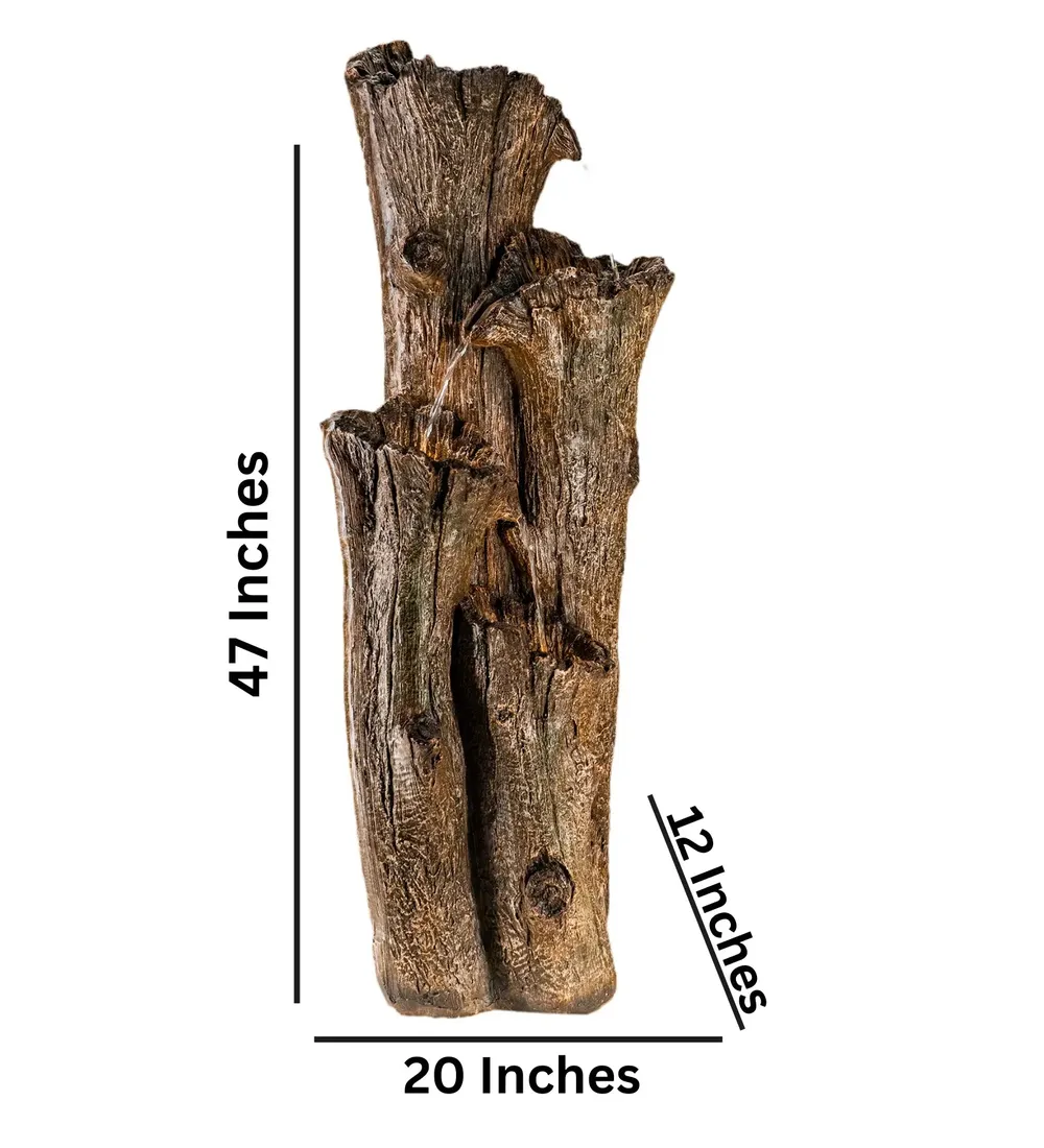 Designer Cascade Fiberglass & Resin Brown Indoor Water Fountain