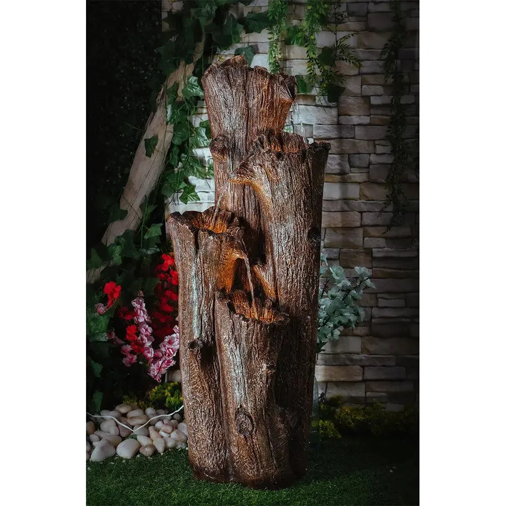 Designer Cascade Fiberglass & Resin Brown Indoor Water Fountain