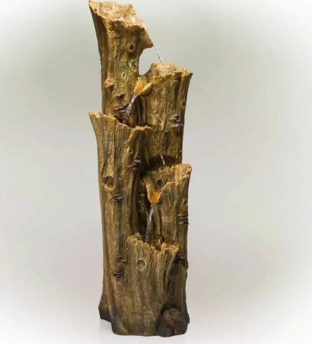 Designer Cascade Fiberglass & Resin Olive Yellow Indoor Water Fountain