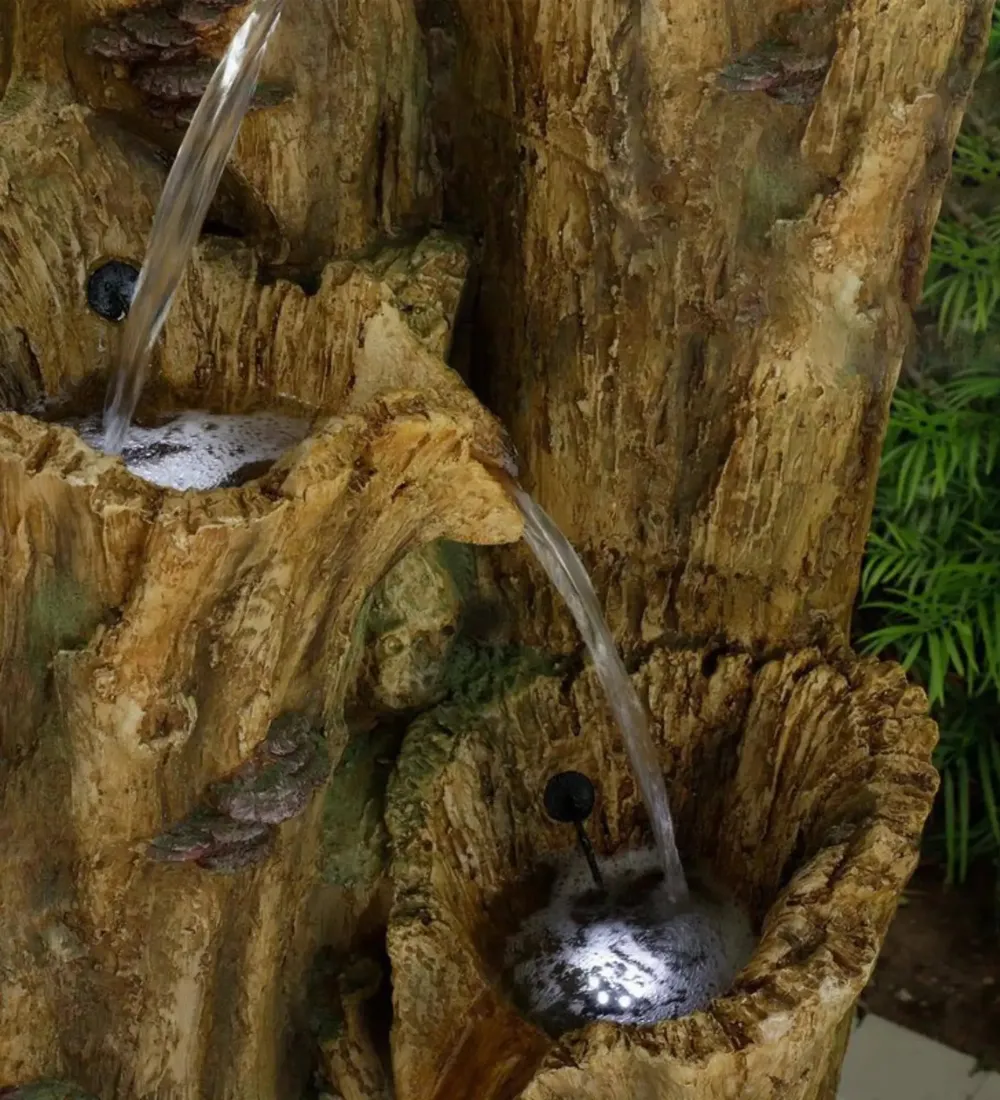 Designer Cascade Fiberglass & Resin Olive Yellow Indoor Water Fountain