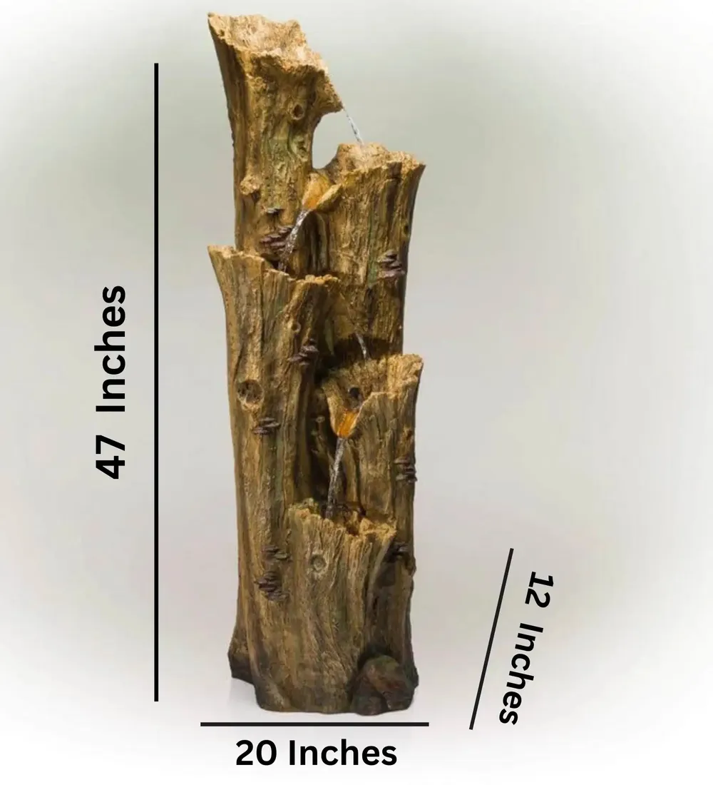 Designer Cascade Fiberglass & Resin Olive Yellow Indoor Water Fountain