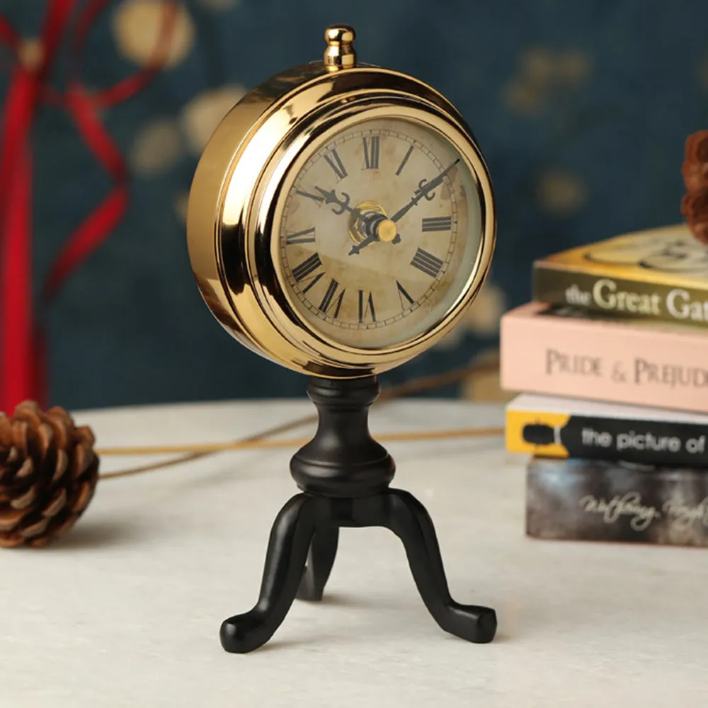 Designer Chrono Clock in Black Finish