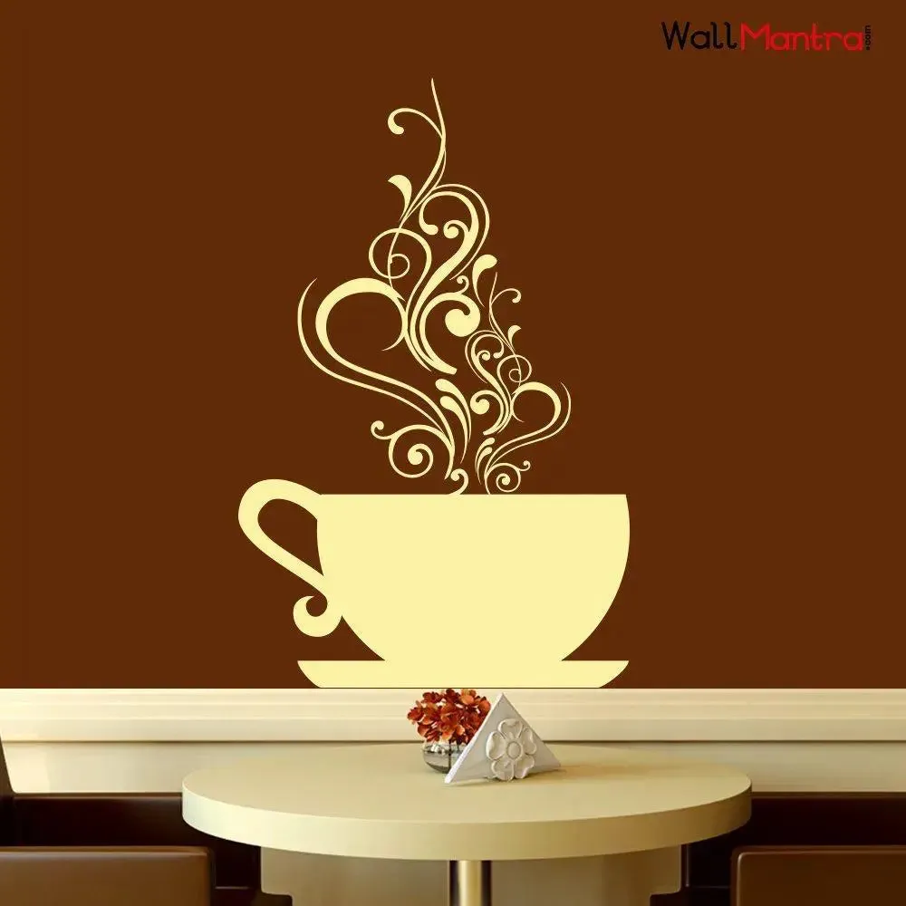 Designer Coffee Cup Wall Decal Wall Sticker