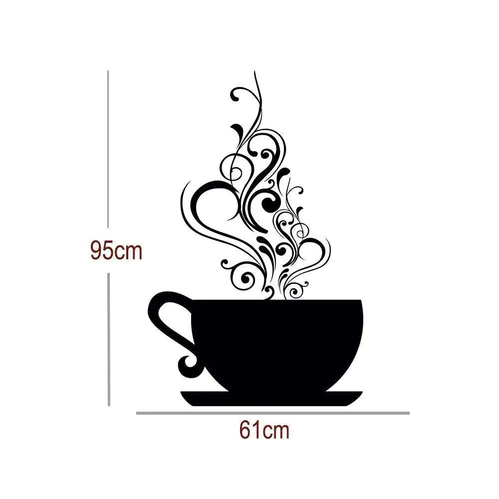 Designer Coffee Cup Wall Decal Wall Sticker