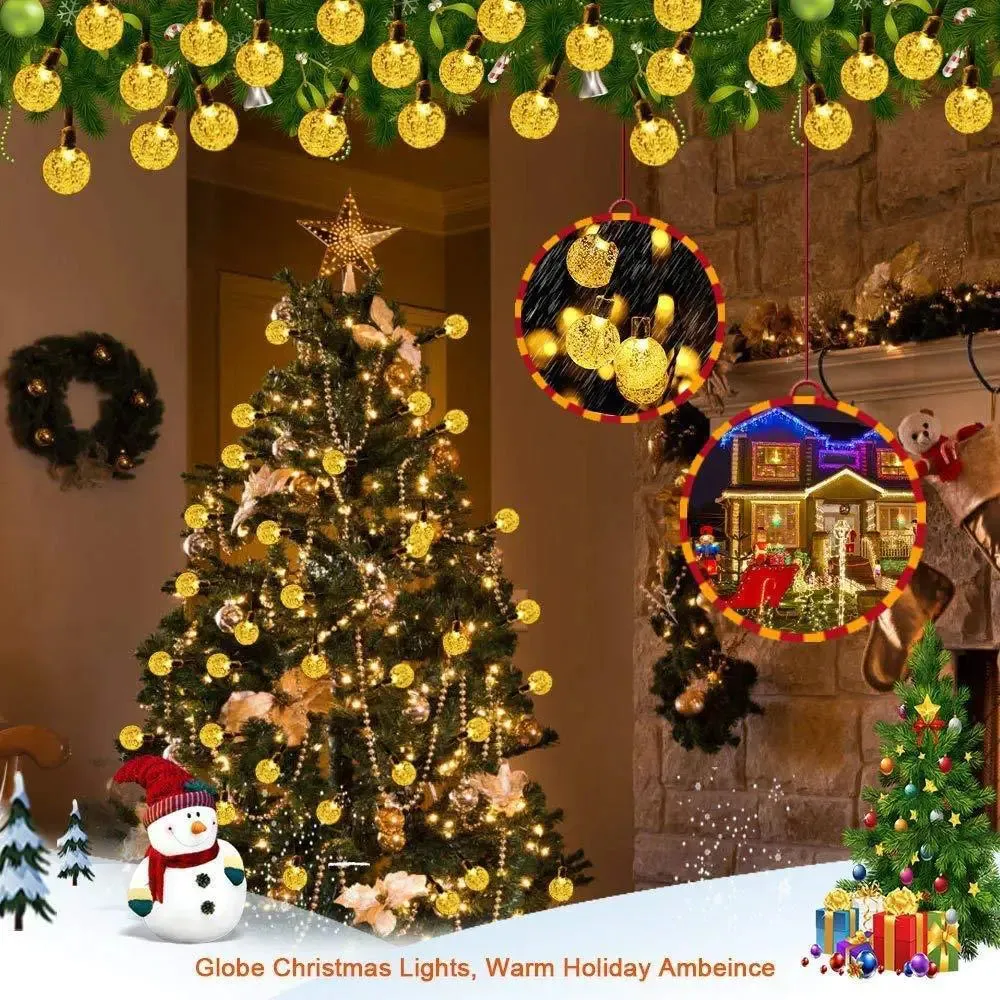 Designer Crystal Ball String LED Lights - 14 Yellow LED