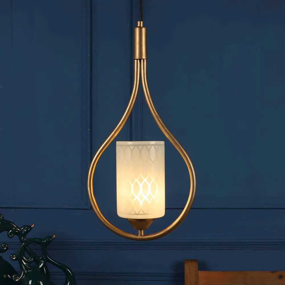 Designer Cylindrical Light In Hanging Ring Ceiling Light