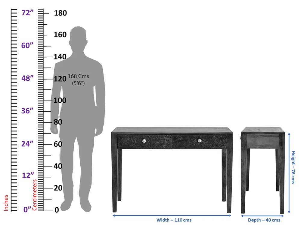 Designer Double Drawer Solid Wood Natural Brown Console Table White