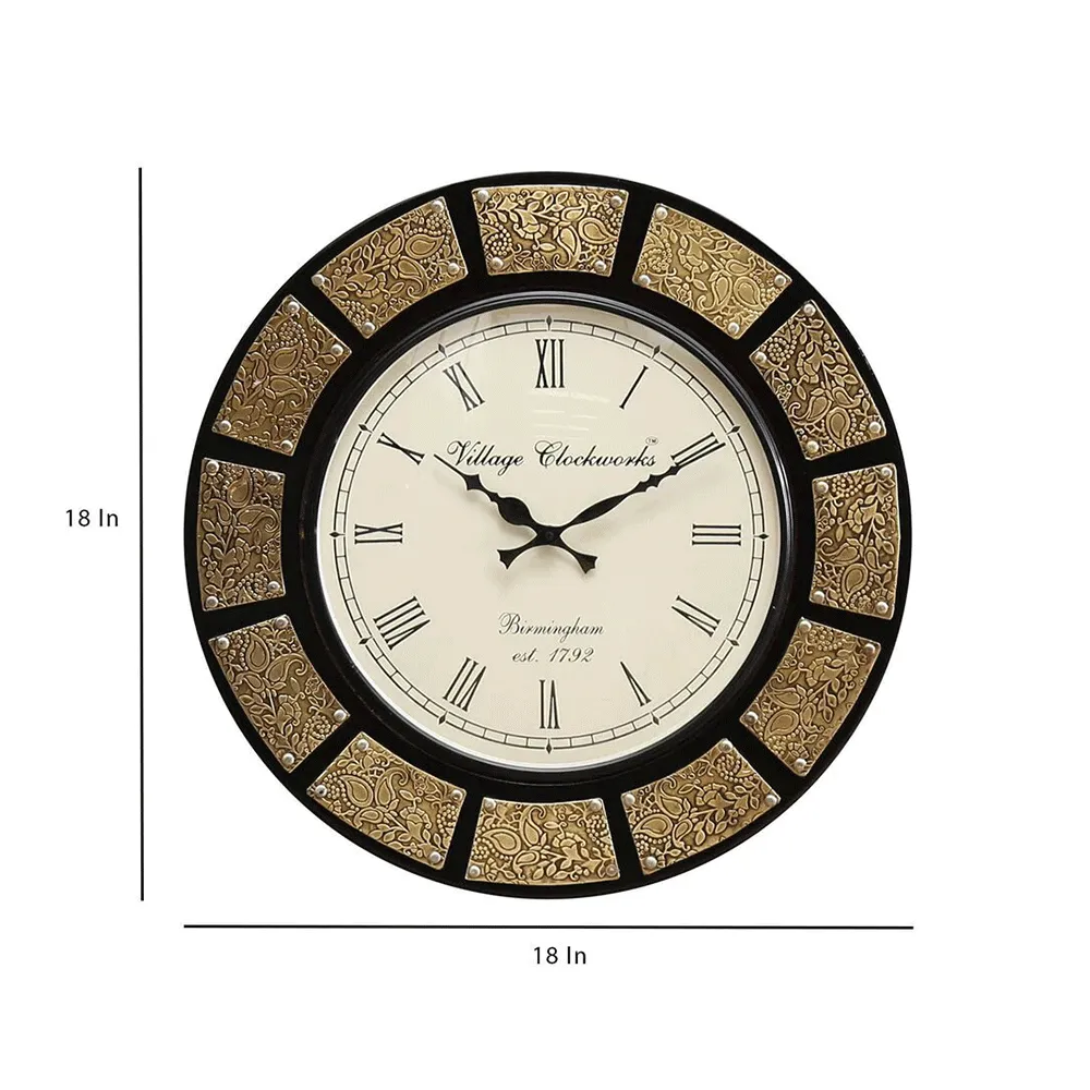 Designer Edge Round Wooden Wall Clock
