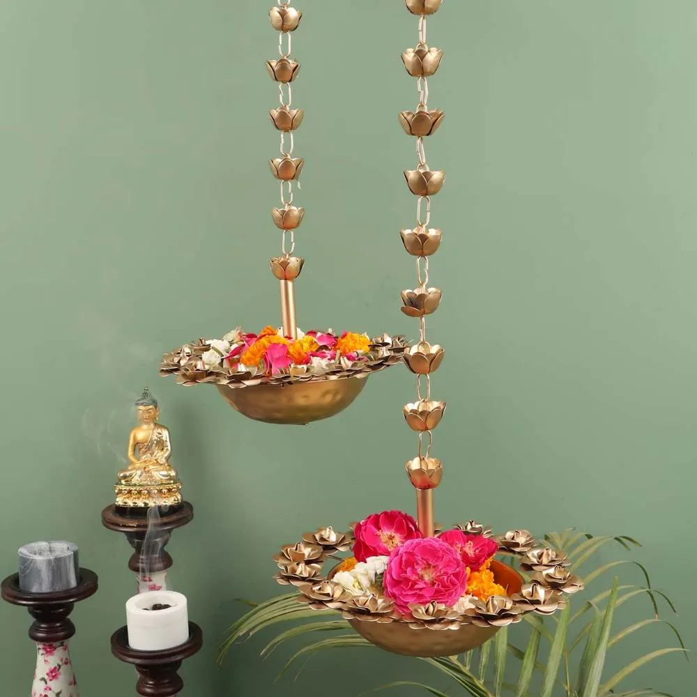 Designer Ethnic Metal Urli for Floating Flowers