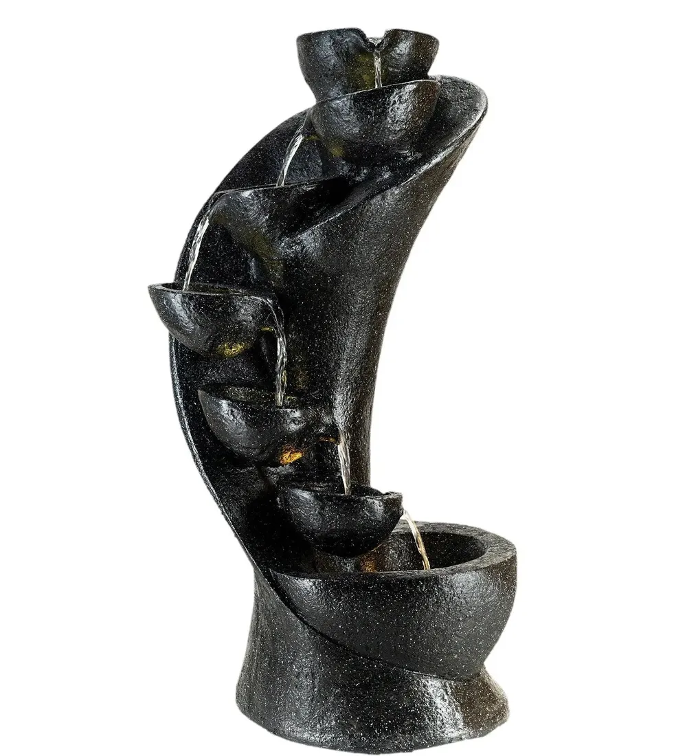 Designer Fiberglass Chalice Black Water Fountain