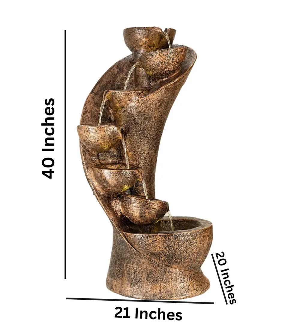 Designer Fiberglass Chalice Copper Water Fountain