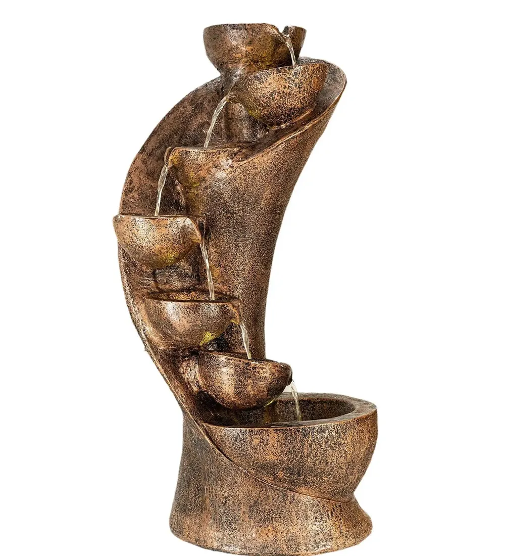 Designer Fiberglass Chalice Copper Water Fountain