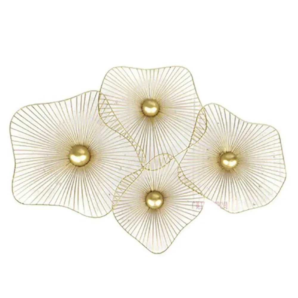 Designer Floral Golden Metal Wall Art Decor for Living Room