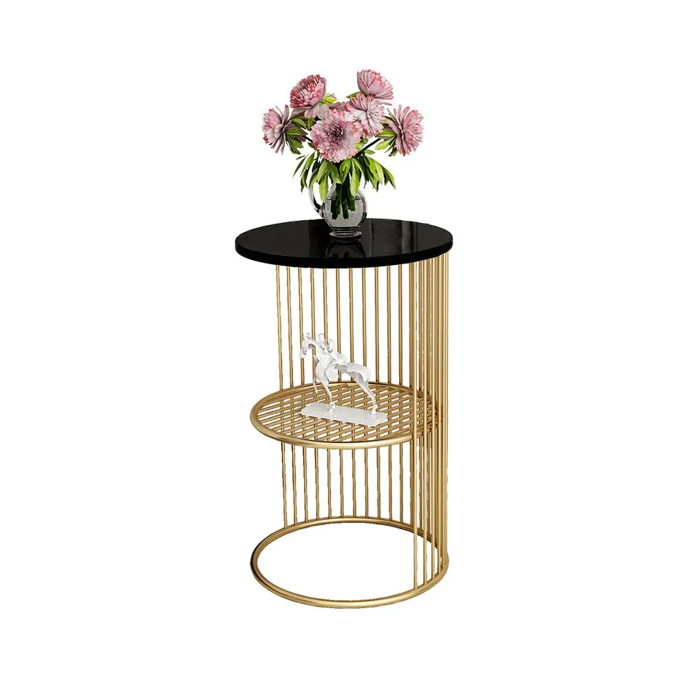 Designer Golden Half Caged Coffee Table Single Piece