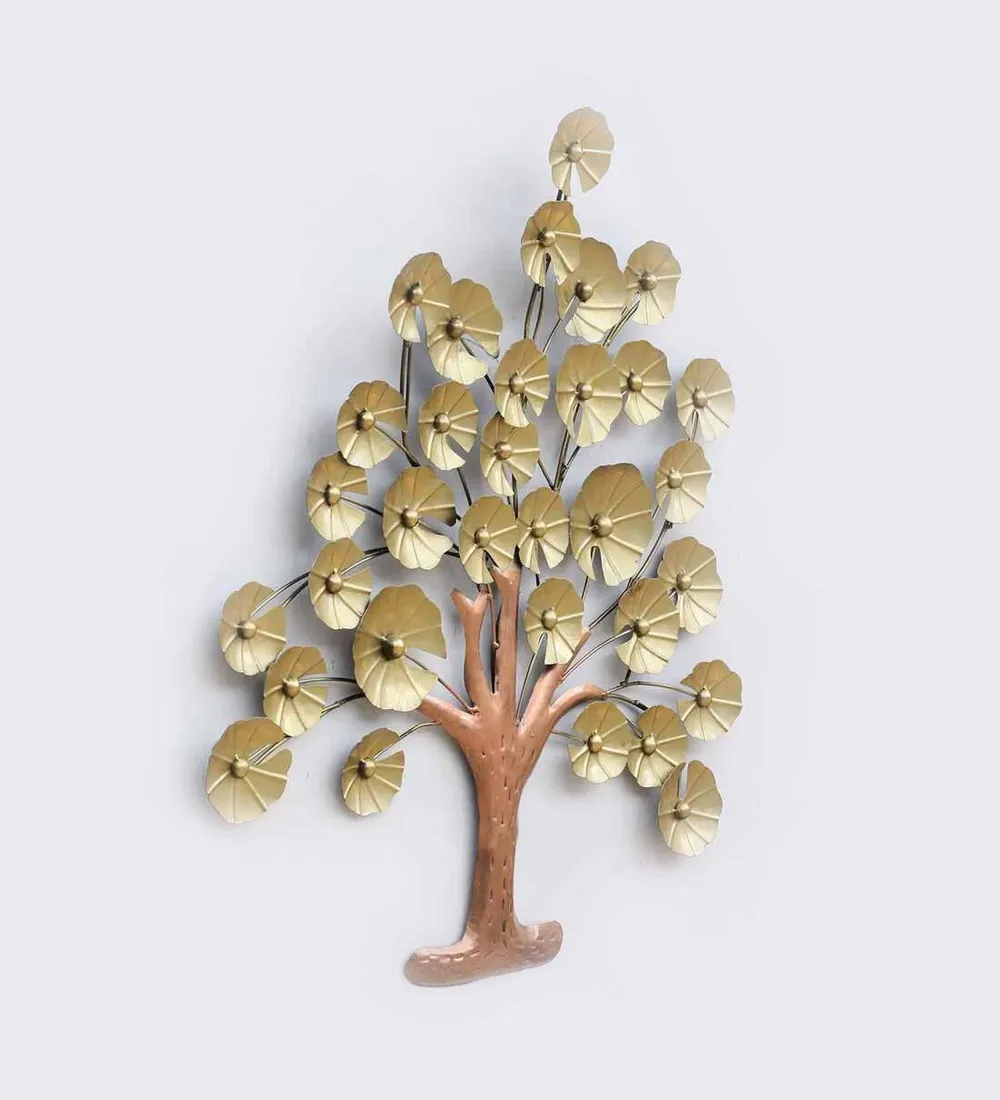 Designer Golden Tree Metal Wall Art