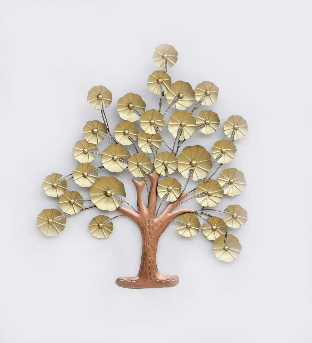 Designer Golden Tree Metal Wall Art