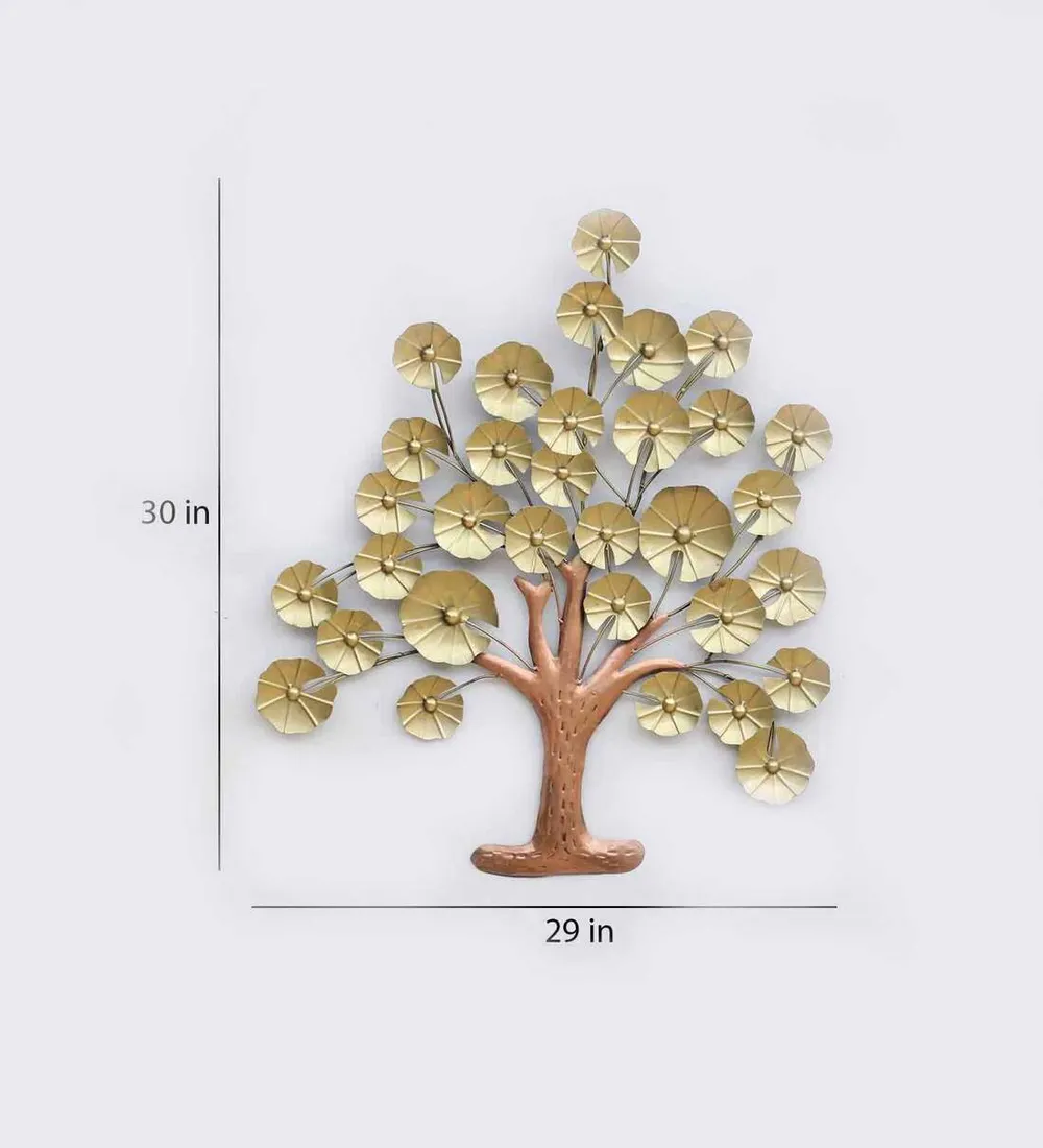 Designer Golden Tree Metal Wall Art