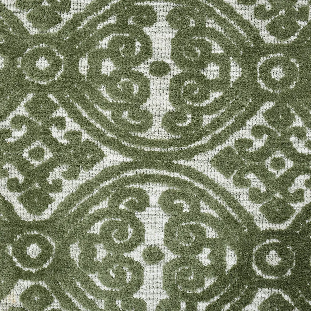 Designer Green Coloured Geometric Print Polyester Carpet for Living Room 2X5
