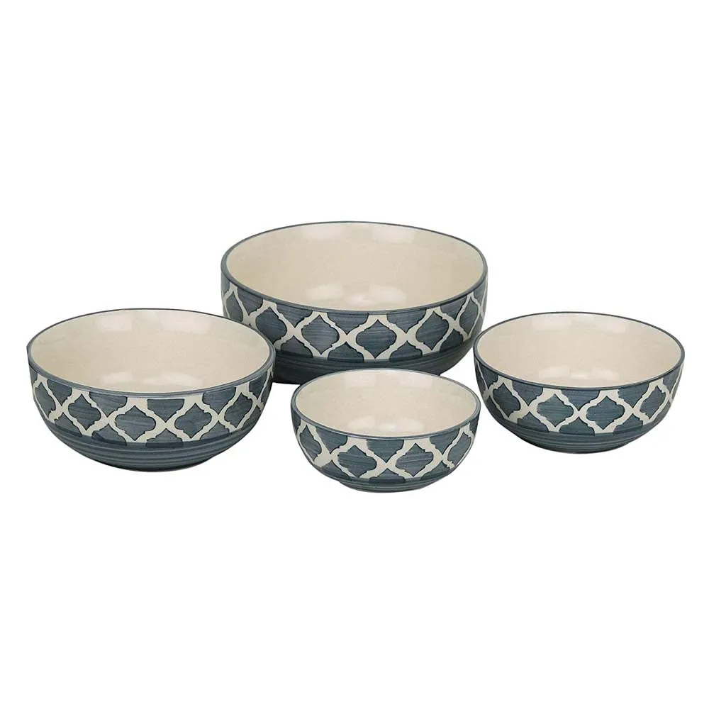 Designer Grey Ceramic Bowls Set Of 4