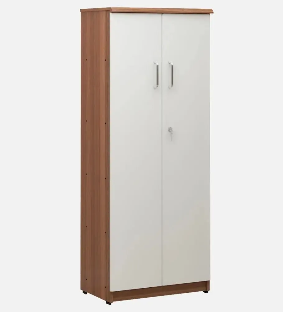 Designer Ivory & Brown Wooden Bookshelf With 2 Doors