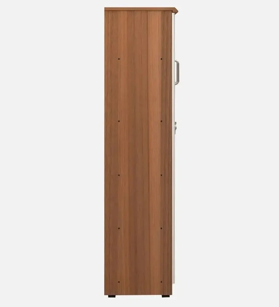 Designer Ivory & Brown Wooden Bookshelf With 2 Doors